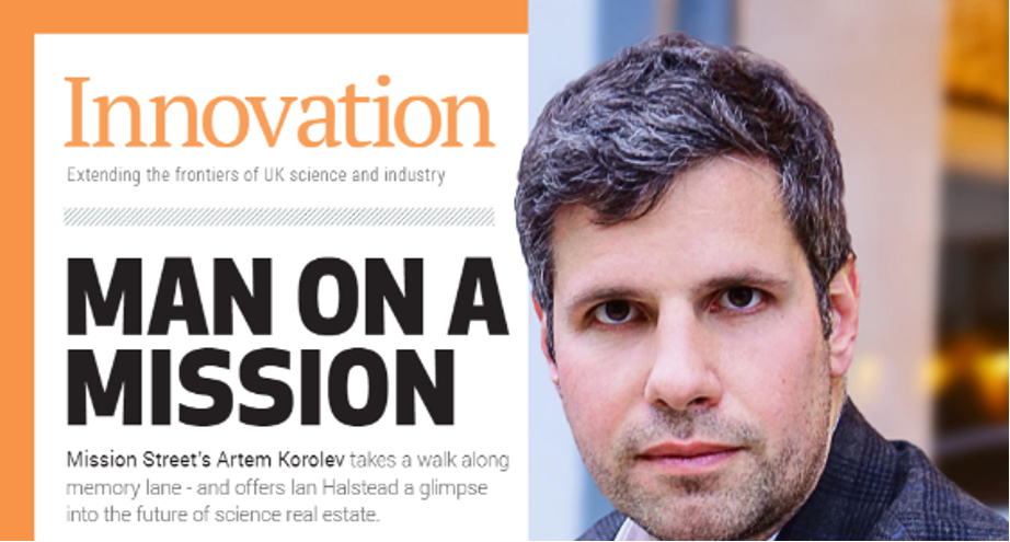UKSPA – The UK Science Park Association’s Breakthrough Magazine features an interview with Mission Street founder and CEO, Artem Korolev